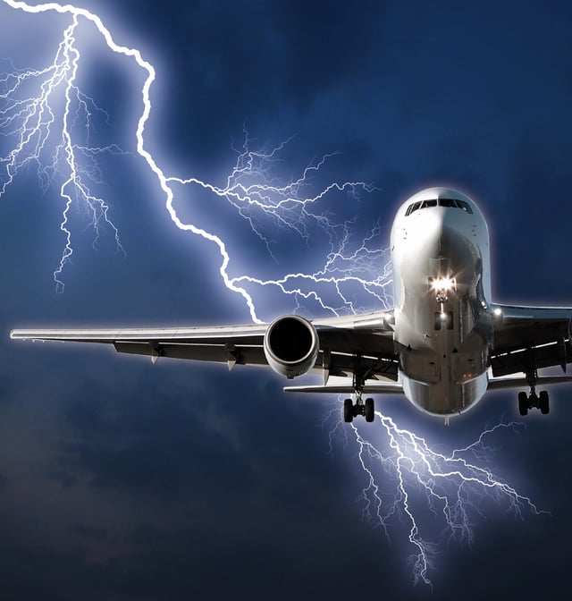 airplane being struck by lightning 