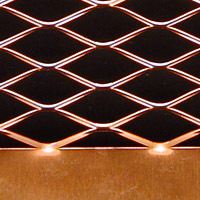 material with solid metal and expanded metal welded together